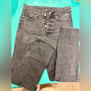 H&M women’s vintage  High-Waisted Button-Fly Jeans 25